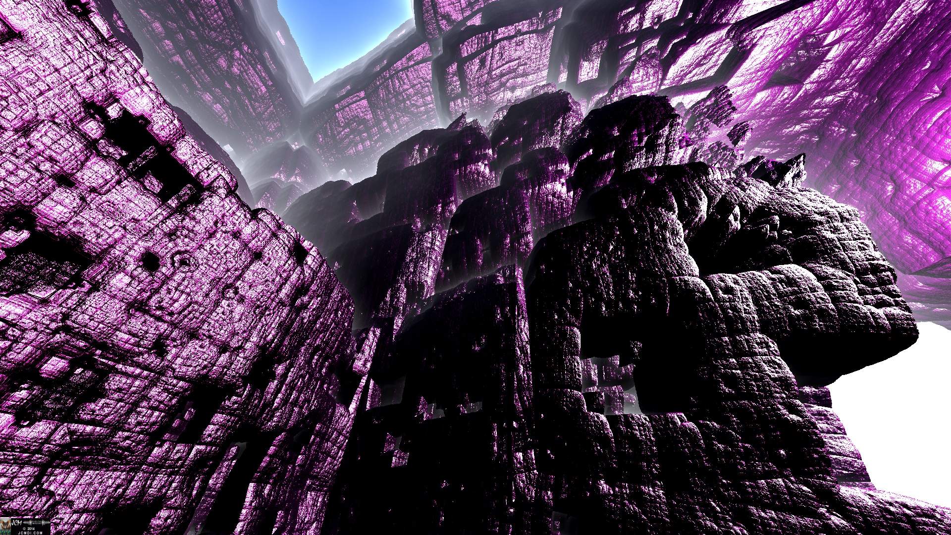 Fractal landscape still image from the JCMDI PurpleBox video